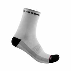 Calcetines Castelli Rosso Corsa 11 Blanco Negro Mujer